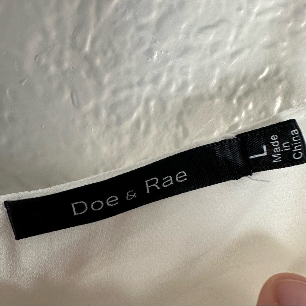 Doe & Rae White High Neck Tank Top with Ruffle - Picture 3 of 3
